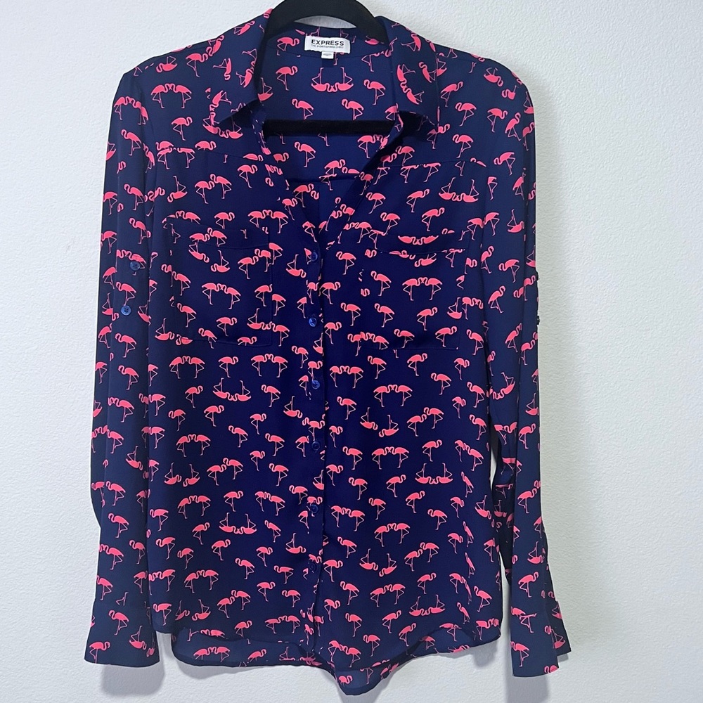 Express Flamingo button down Portofino Shirt
